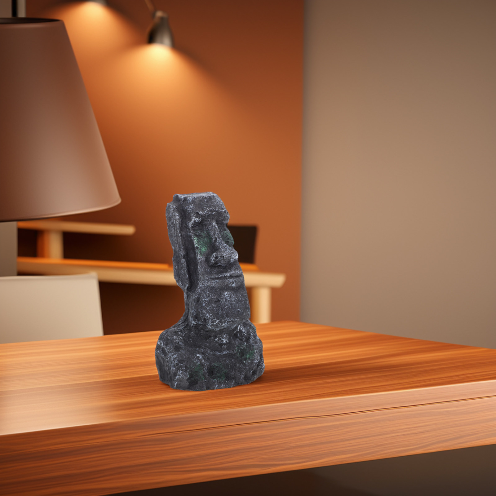 Bonsai Garden Landscape Design - Stone Moai Sculpture Roman Culture Decor