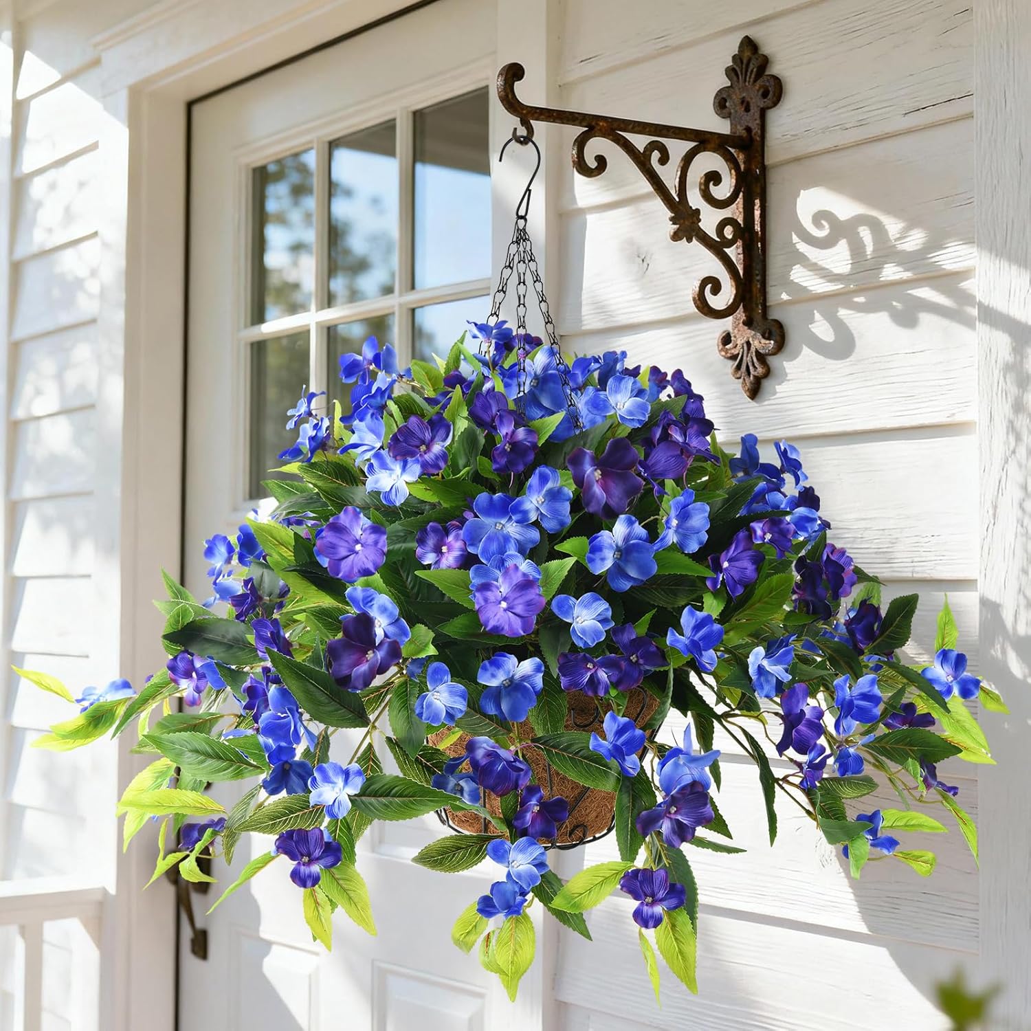 Bonsai Garden Images - Realistic Fake Hanging Flowers Basket for