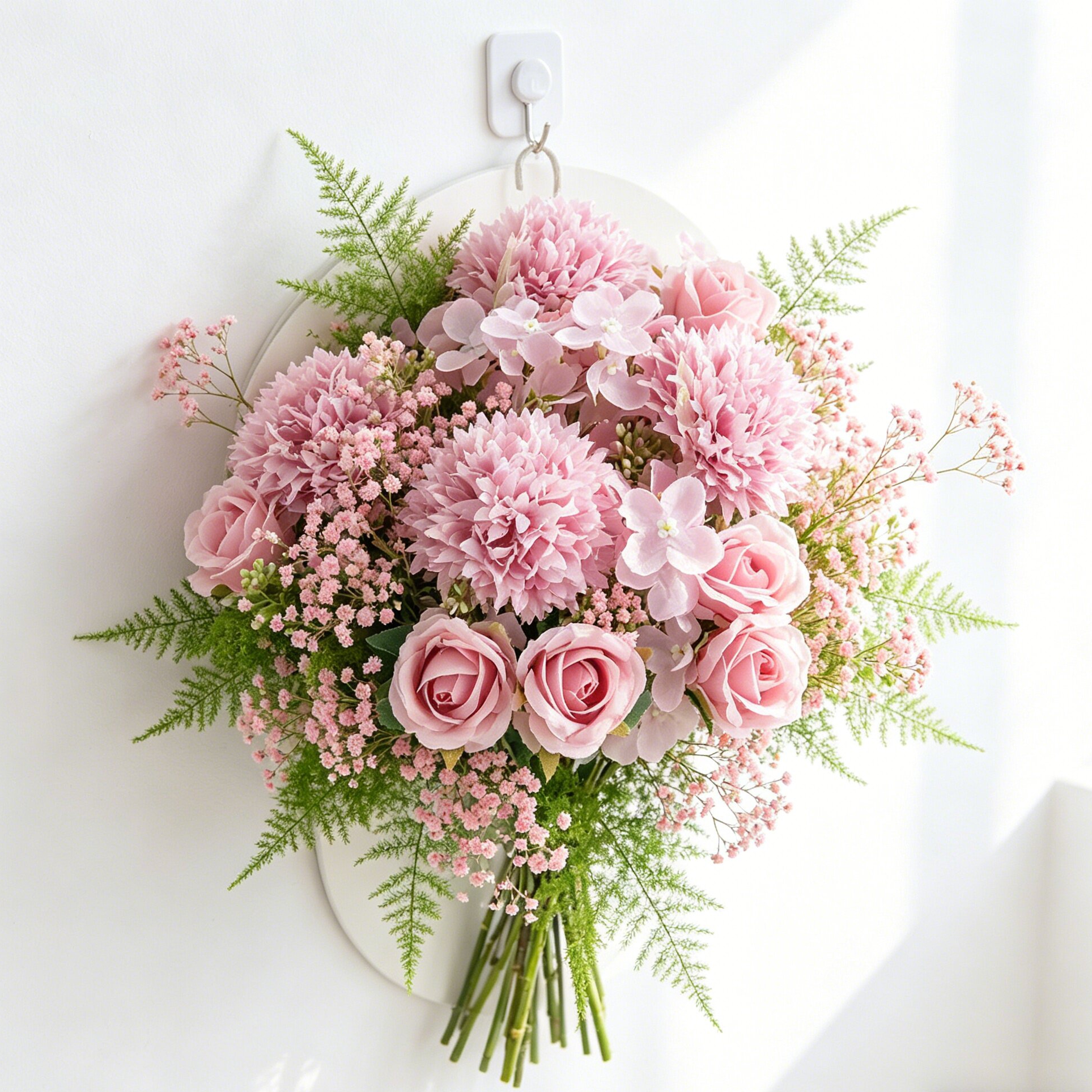 Bonsai Garden Gift - Artificial Flower Silk Rose Wedding Wreath