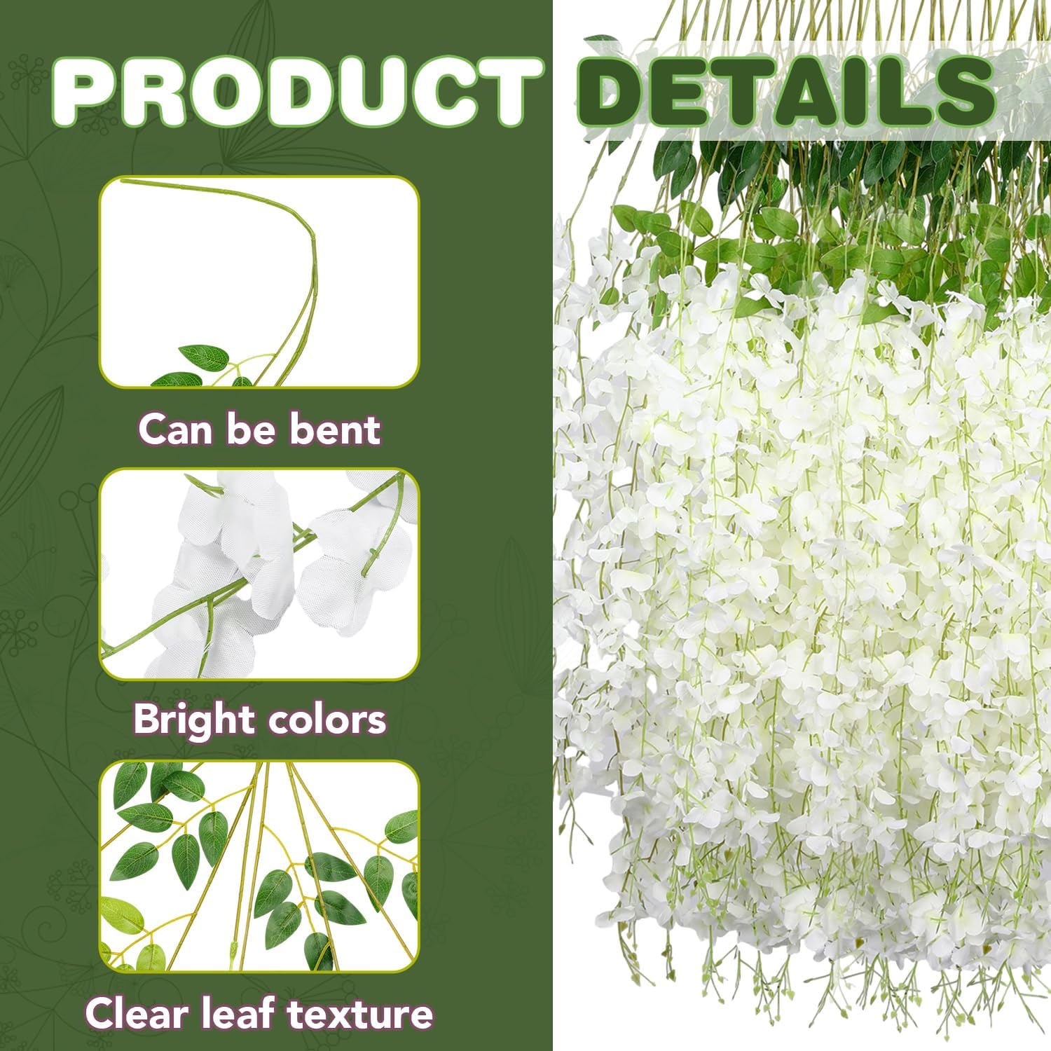Artificial Wisteria Hanging Fl - Bonsai Garden Images บทวิจารณ์และราคา