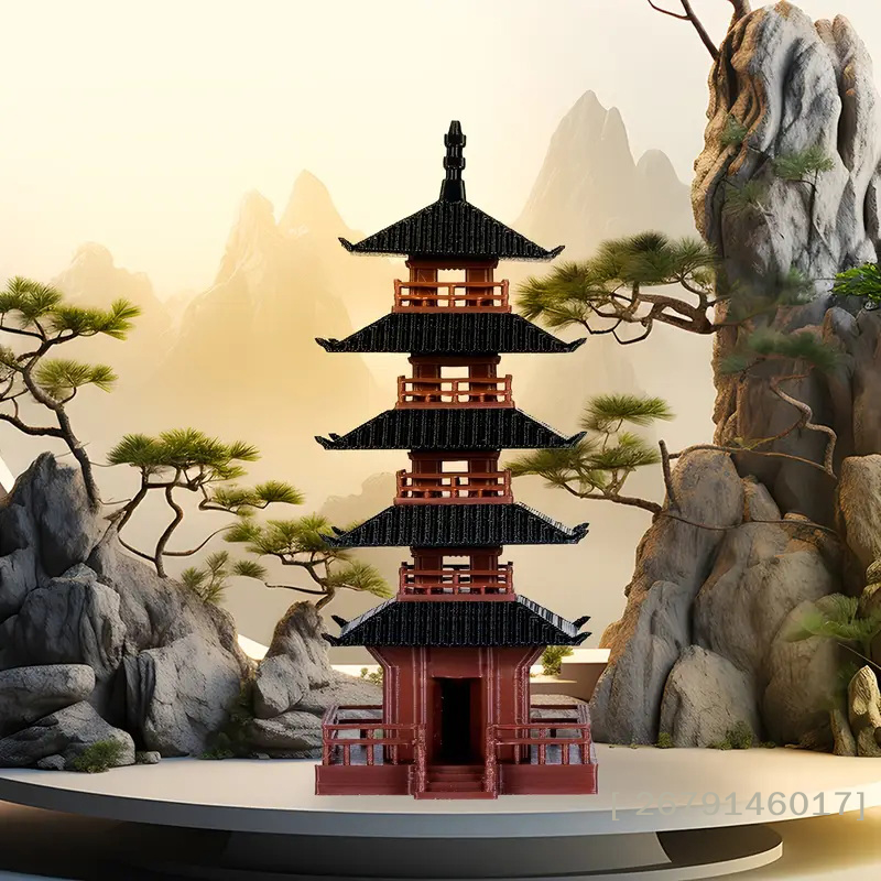【YY26】Mini Pagoda Statue Chine - Mini Bonsai Zen Garden บทวิจารณ์และราคา