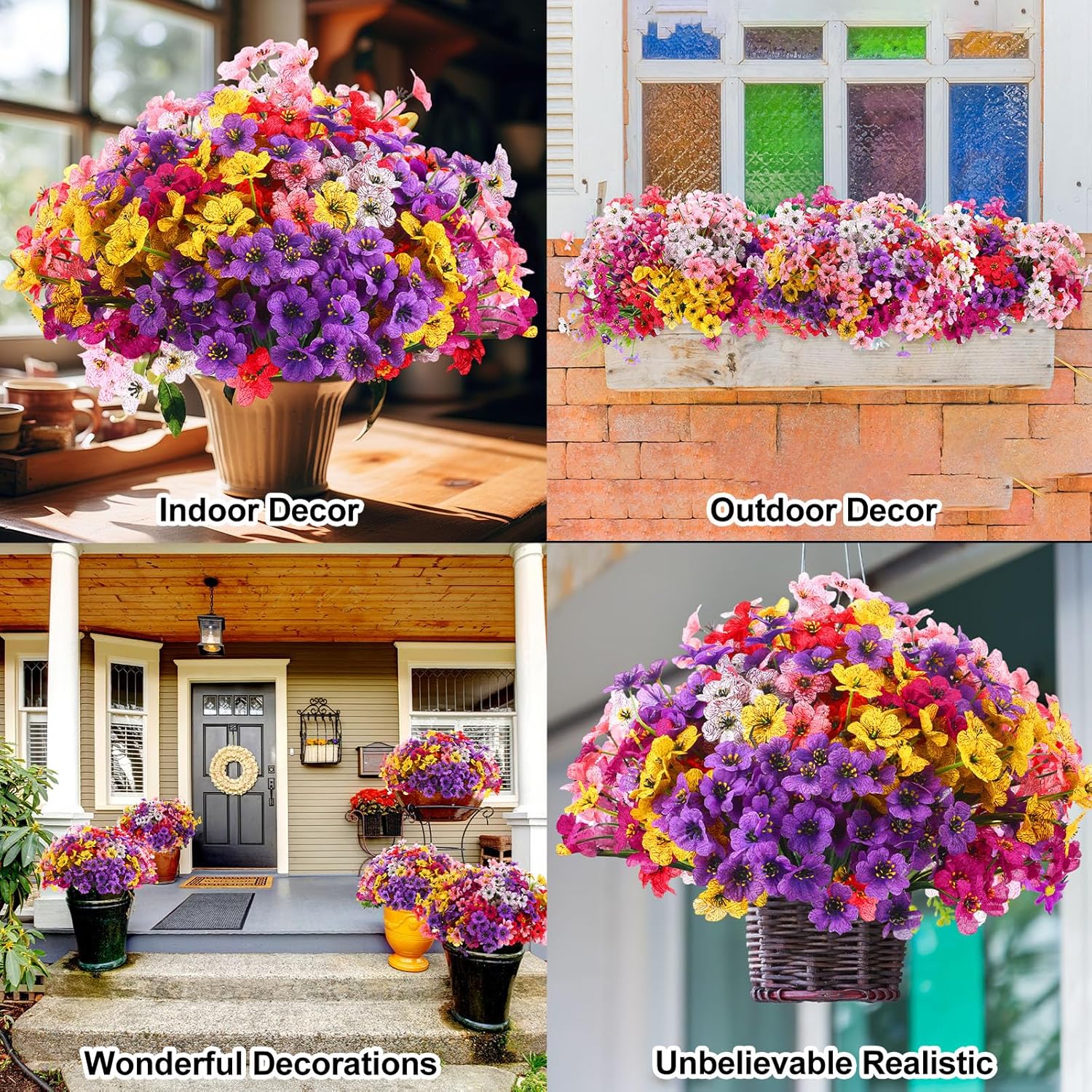 56 Bundles Artificial Flowers  - Bonsai Garden Images บทวิจารณ์และราคา