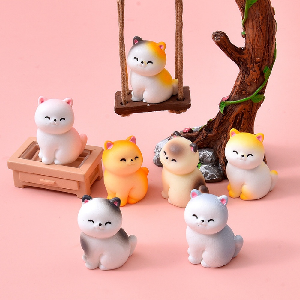 8pc Cute Smile Cat Small Anima - Bonsai Garden Gift บทวิจารณ์และราคา