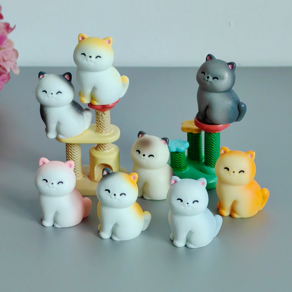 8pc Cute Smile Cat Small Anima - Bonsai Garden Gift บทวิจารณ์และราคา