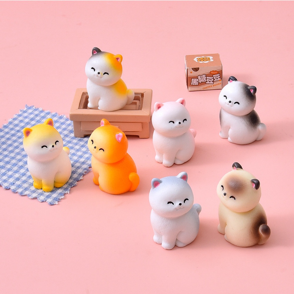 8pc Cute Smile Cat Small Anima - Bonsai Garden Gift บทวิจารณ์และราคา