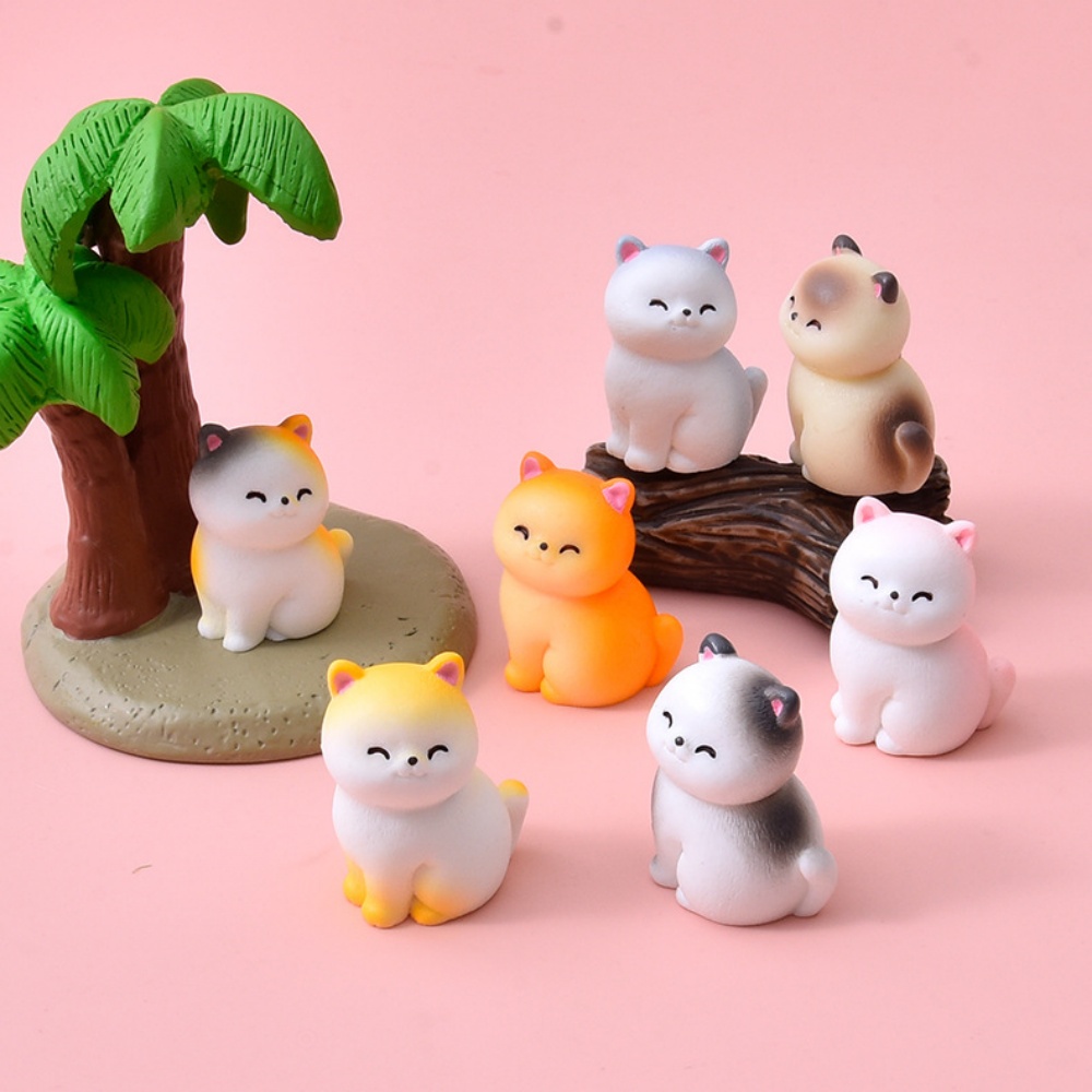 8pc Cute Smile Cat Small Anima - Bonsai Garden Gift บทวิจารณ์และราคา