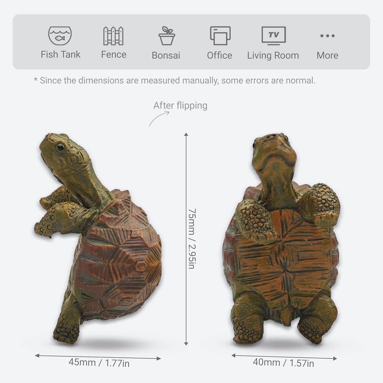 Mini Turtle Statue, Realistic  - Bonsai Garden Images บทวิจารณ์และราคา