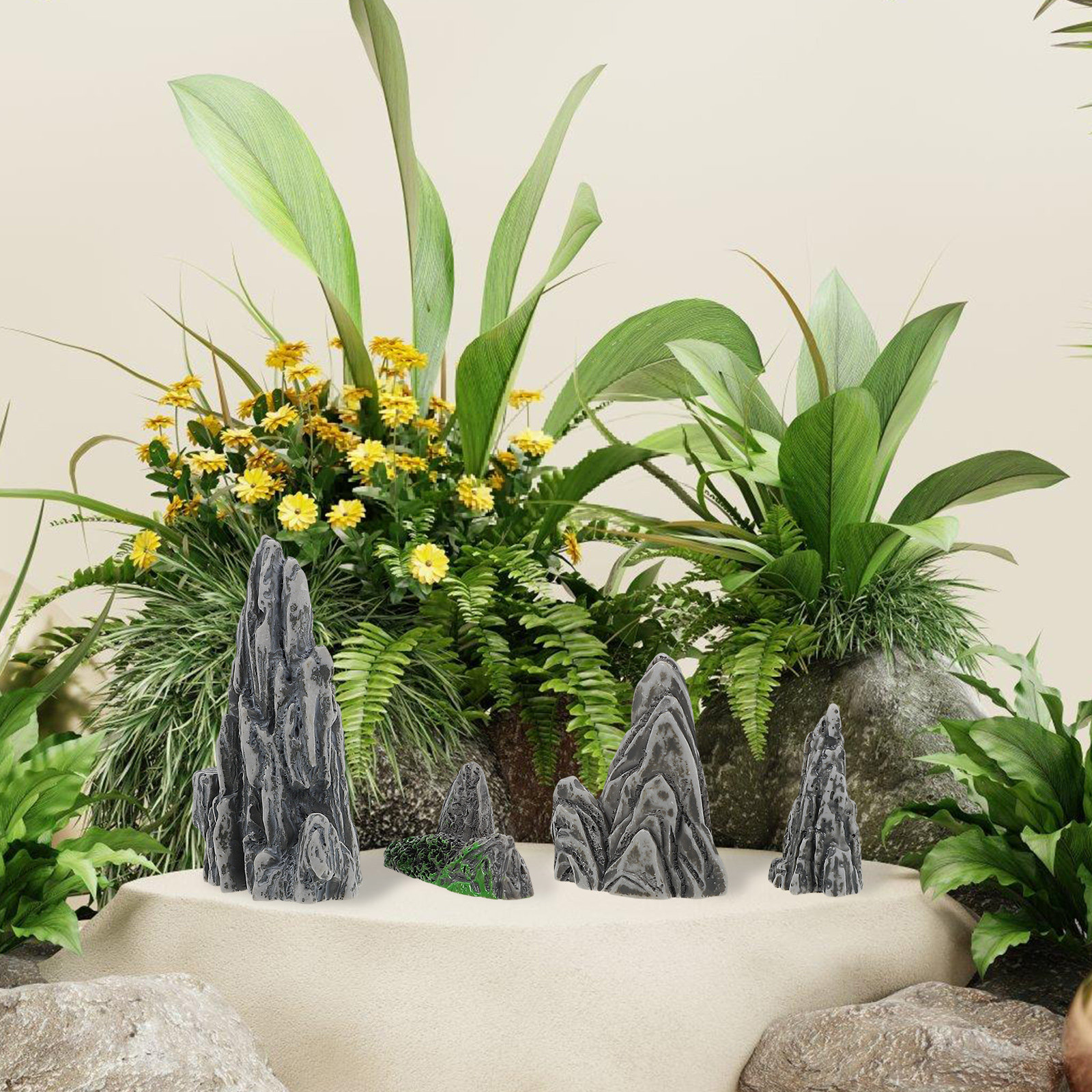 4Pcs Miniature Rockery Decor S - Bonsai Garden Landscape Design บทวิจารณ์และราคา