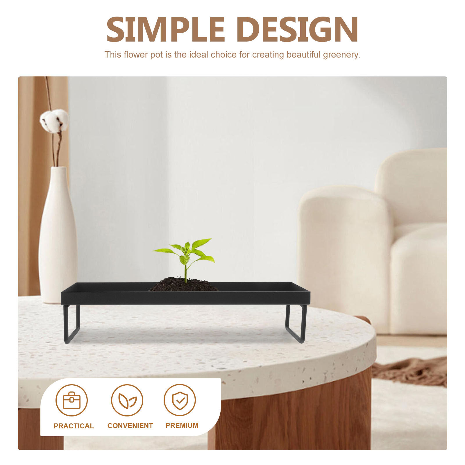Metal Flower Pot Tray Rectangu - Bonsai Garden Landscape Design บทวิจารณ์และราคา