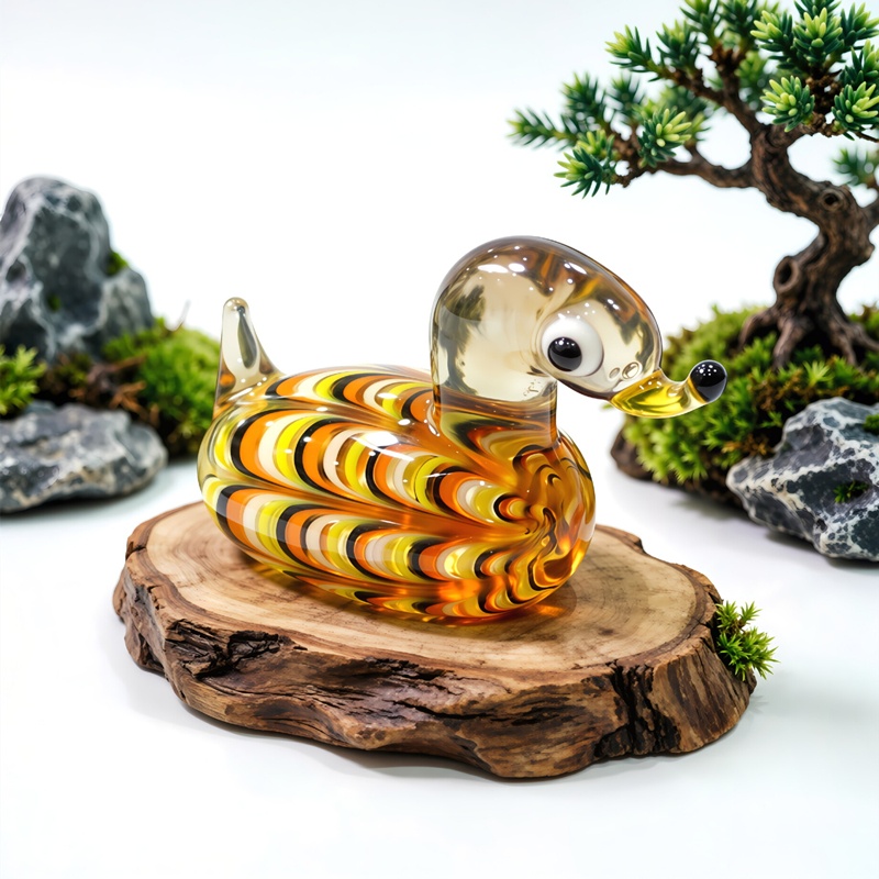 Handmade Mini Glass Duck Figur - Bonsai Garden Gift บทวิจารณ์และราคา