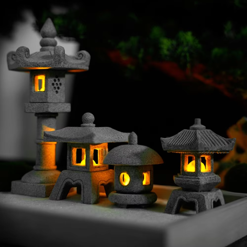 Mini Pagoda Lantern Light Gard - Mini Bonsai Zen Garden บทวิจารณ์และราคา