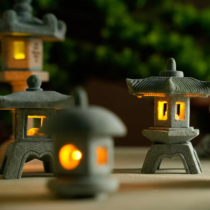 Mini Pagoda Lantern Light Gard - Mini Bonsai Zen Garden บทวิจารณ์และราคา