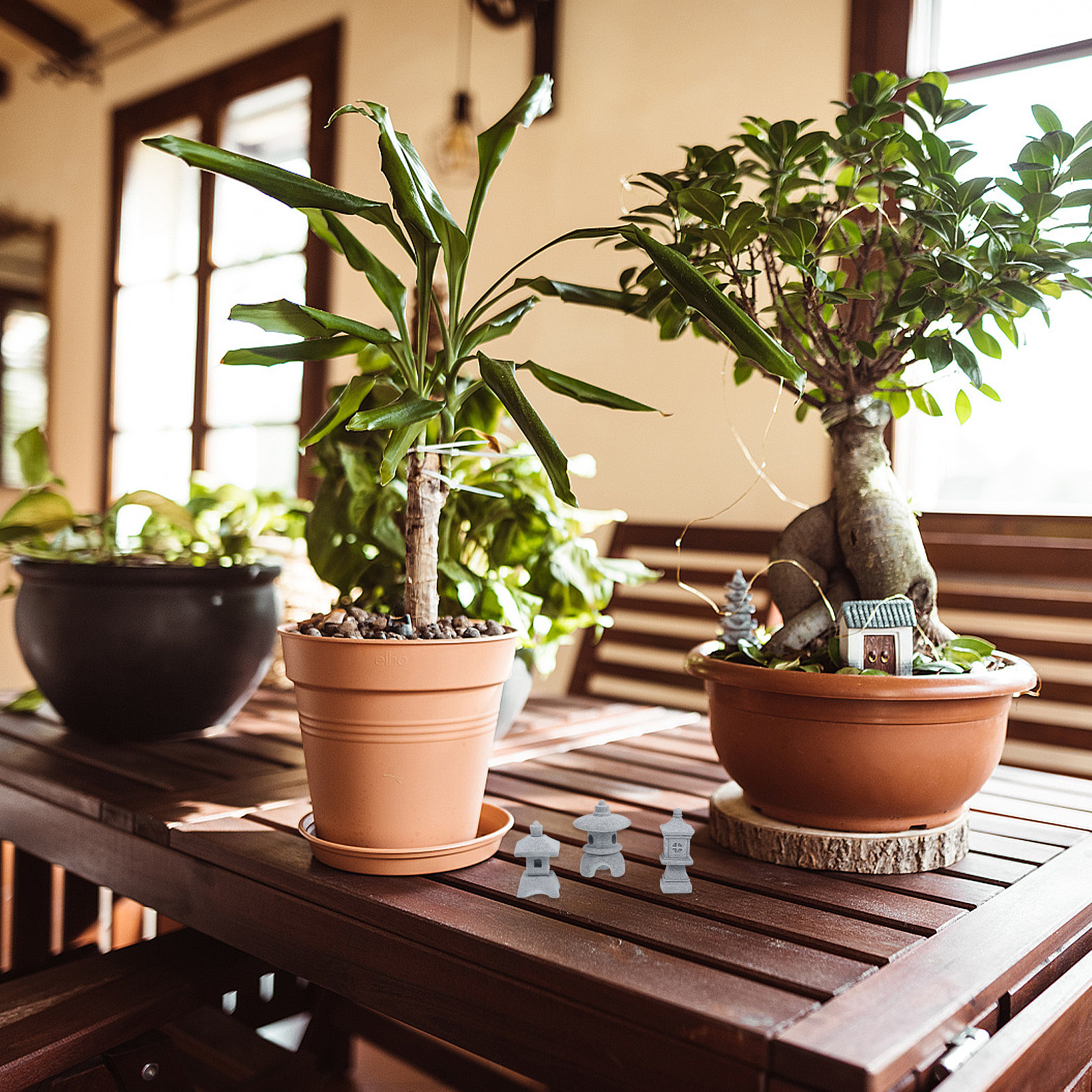 3Pcs Mini Pagoda Garden Statue - Mini Bonsai Zen Garden บทวิจารณ์และราคา
