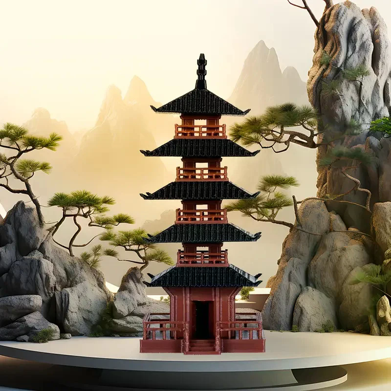 Mini Pagoda Statue Chinese Anc - Mini Bonsai Zen Garden บทวิจารณ์และราคา