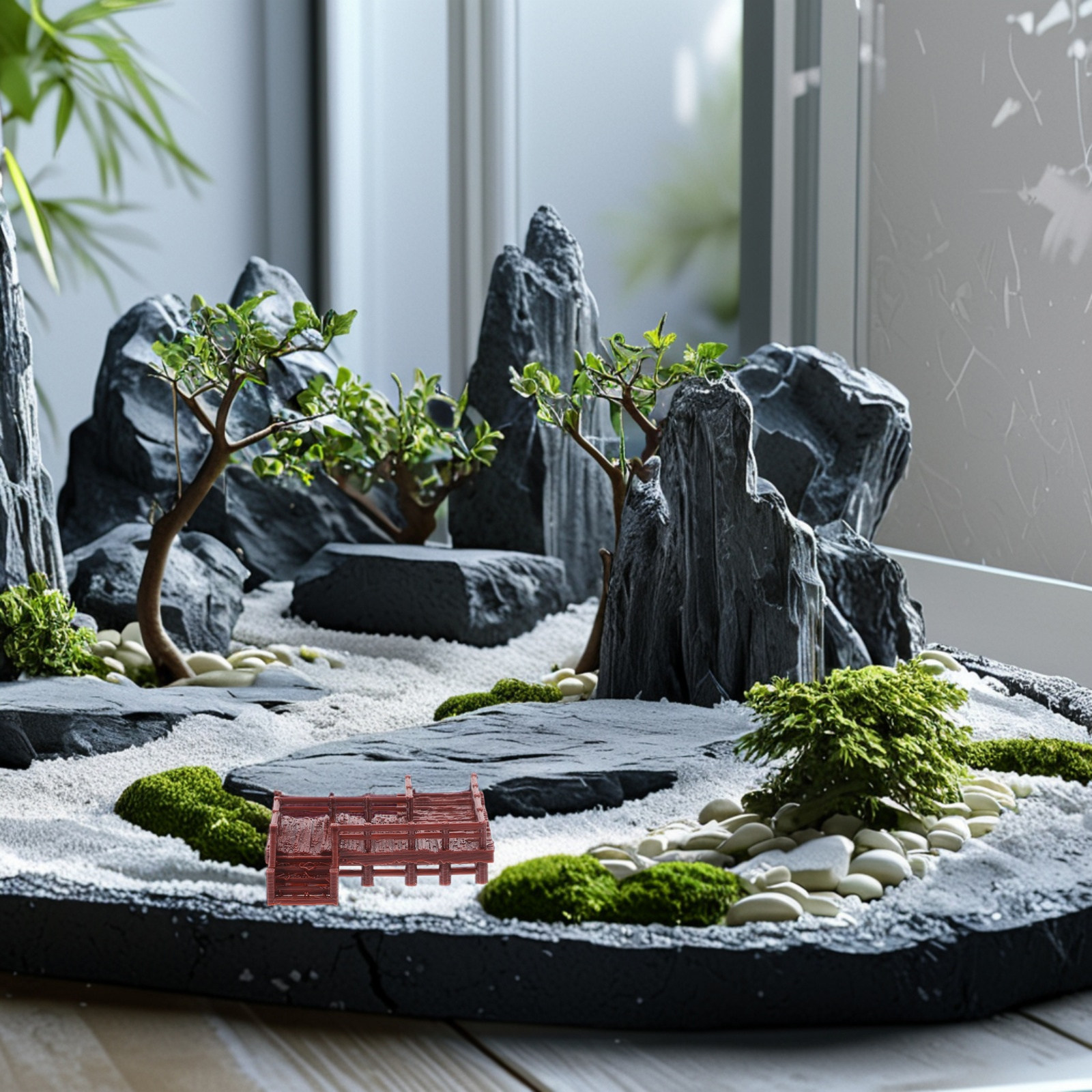 Miniature Chinese Arch Bridge  - Bonsai Garden Landscape Design บทวิจารณ์และราคา