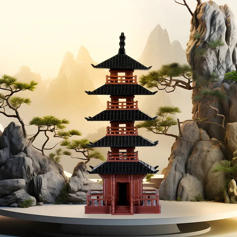 Mini Pagoda Statue Chinese Anc - Mini Bonsai Zen Garden บทวิจารณ์และราคา