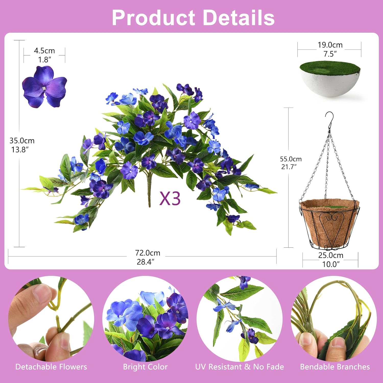 Realistic Fake Hanging Flowers - Bonsai Garden Images บทวิจารณ์และราคา