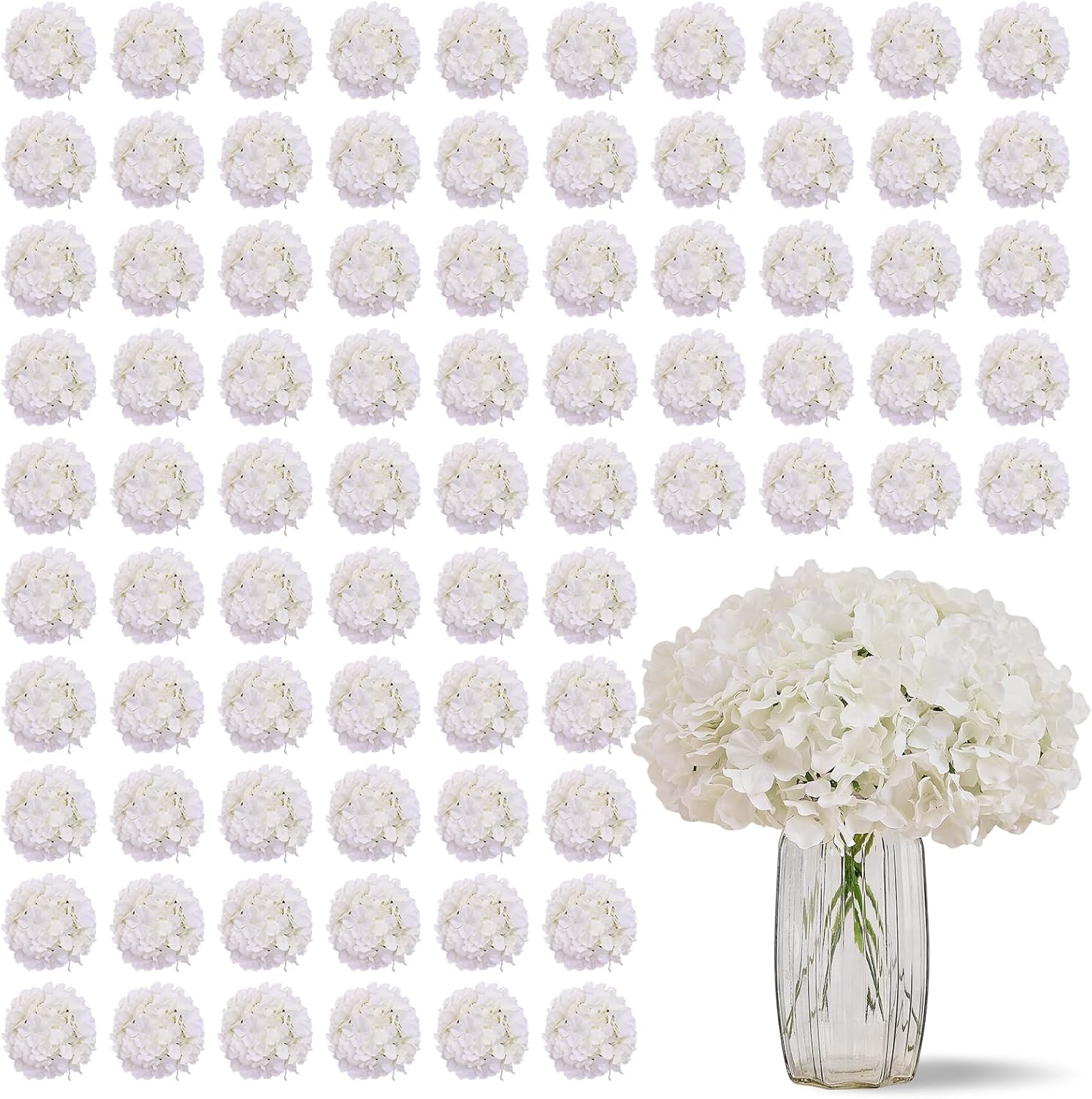 100 PCS Ivory Hydrangea Artifi - Bonsai Garden Images บทวิจารณ์และราคา