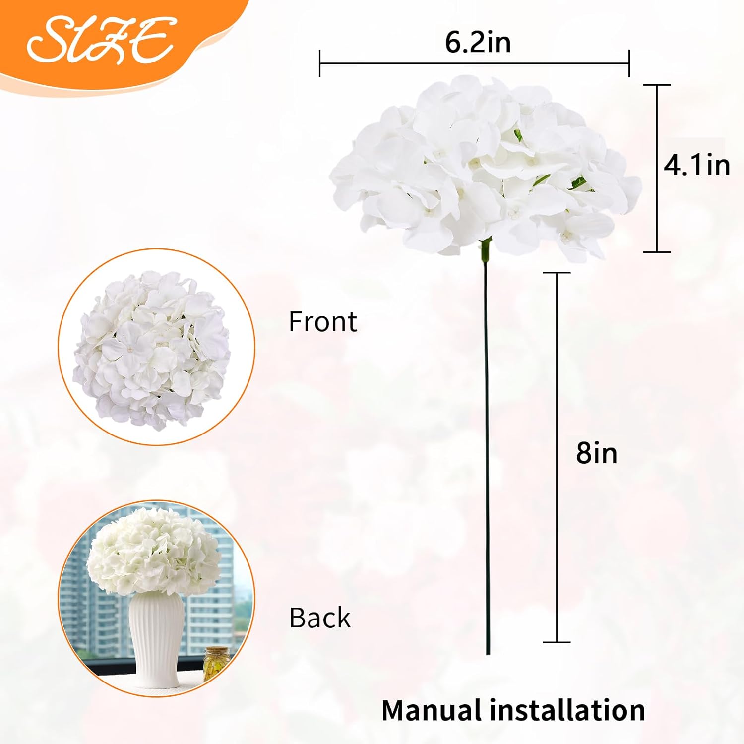 100 PCS Ivory Hydrangea Artifi - Bonsai Garden Images บทวิจารณ์และราคา
