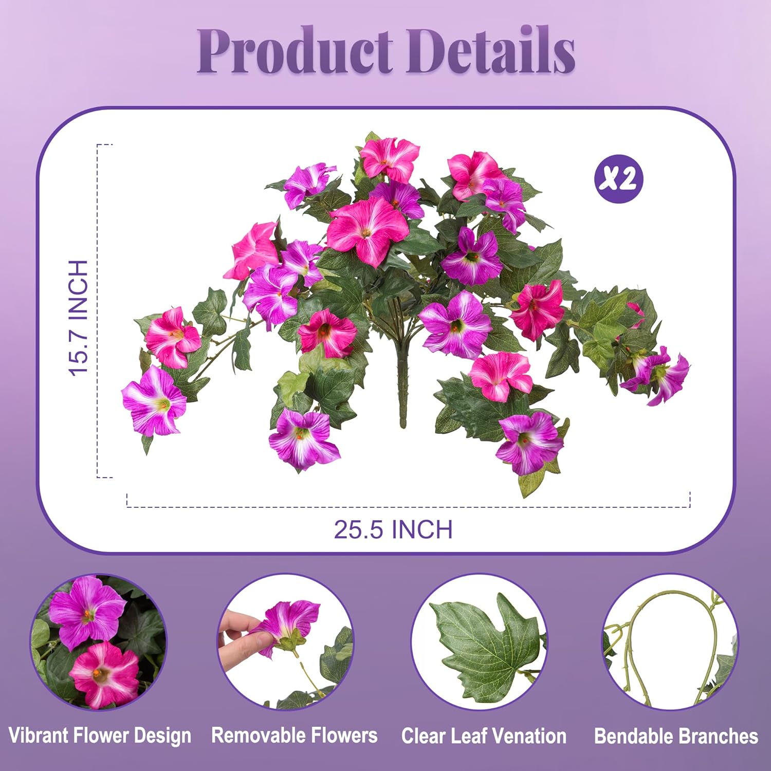 Artificial Petunias Silk Flowe - Bonsai Garden Images บทวิจารณ์และราคา