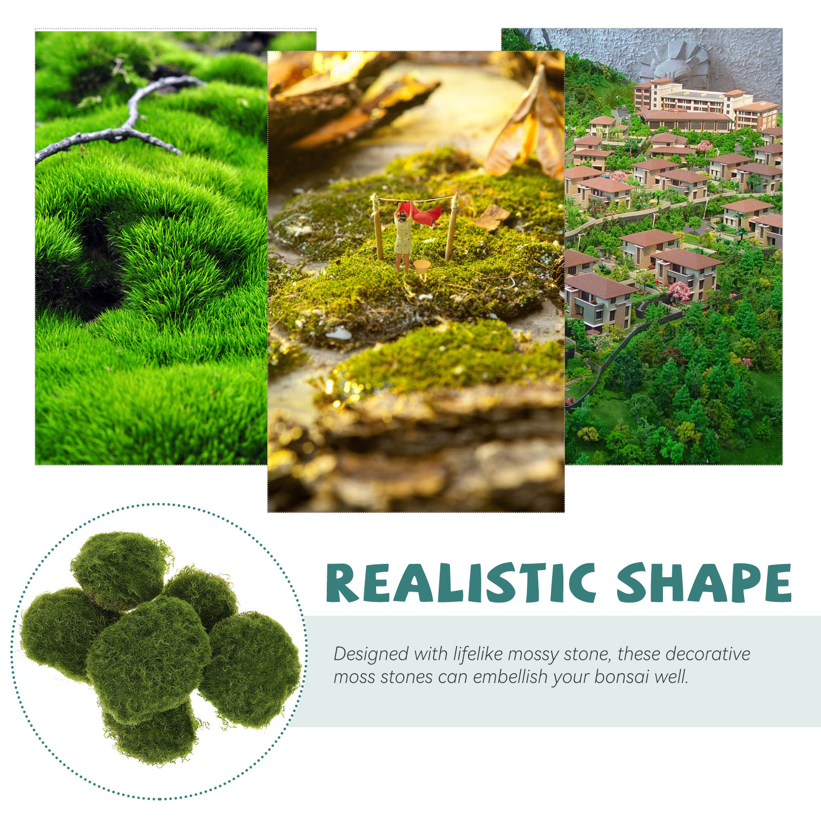 6Pcs Realistic Artificial Moss - Bonsai Garden Landscape Design บทวิจารณ์และราคา