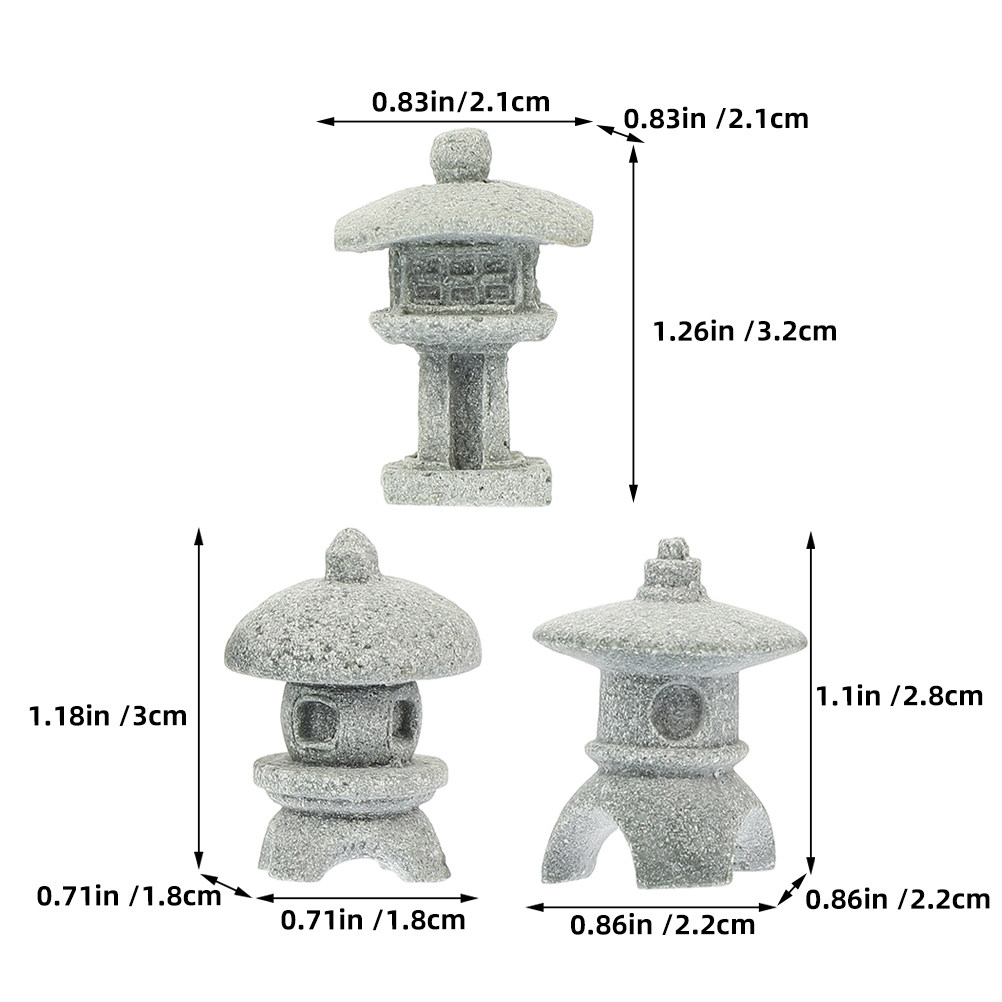 6Pcs Sandstone Pagoda Statue G - Mini Bonsai Zen Garden บทวิจารณ์และราคา