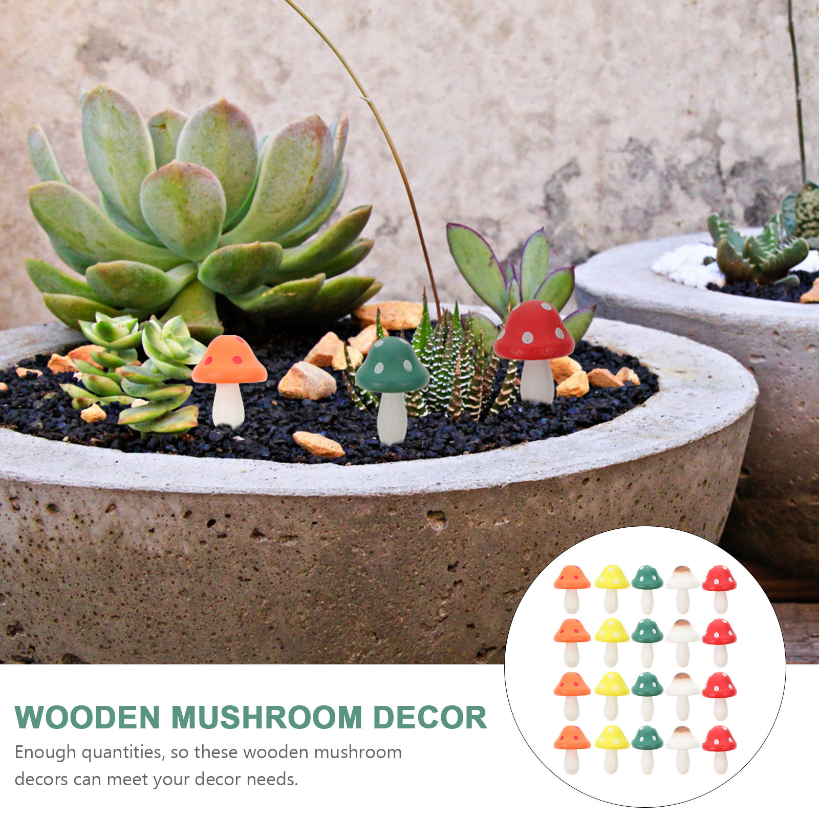 20Pcs Wooden Mushroom Decor Mi - Bonsai Garden Landscape Design บทวิจารณ์และราคา
