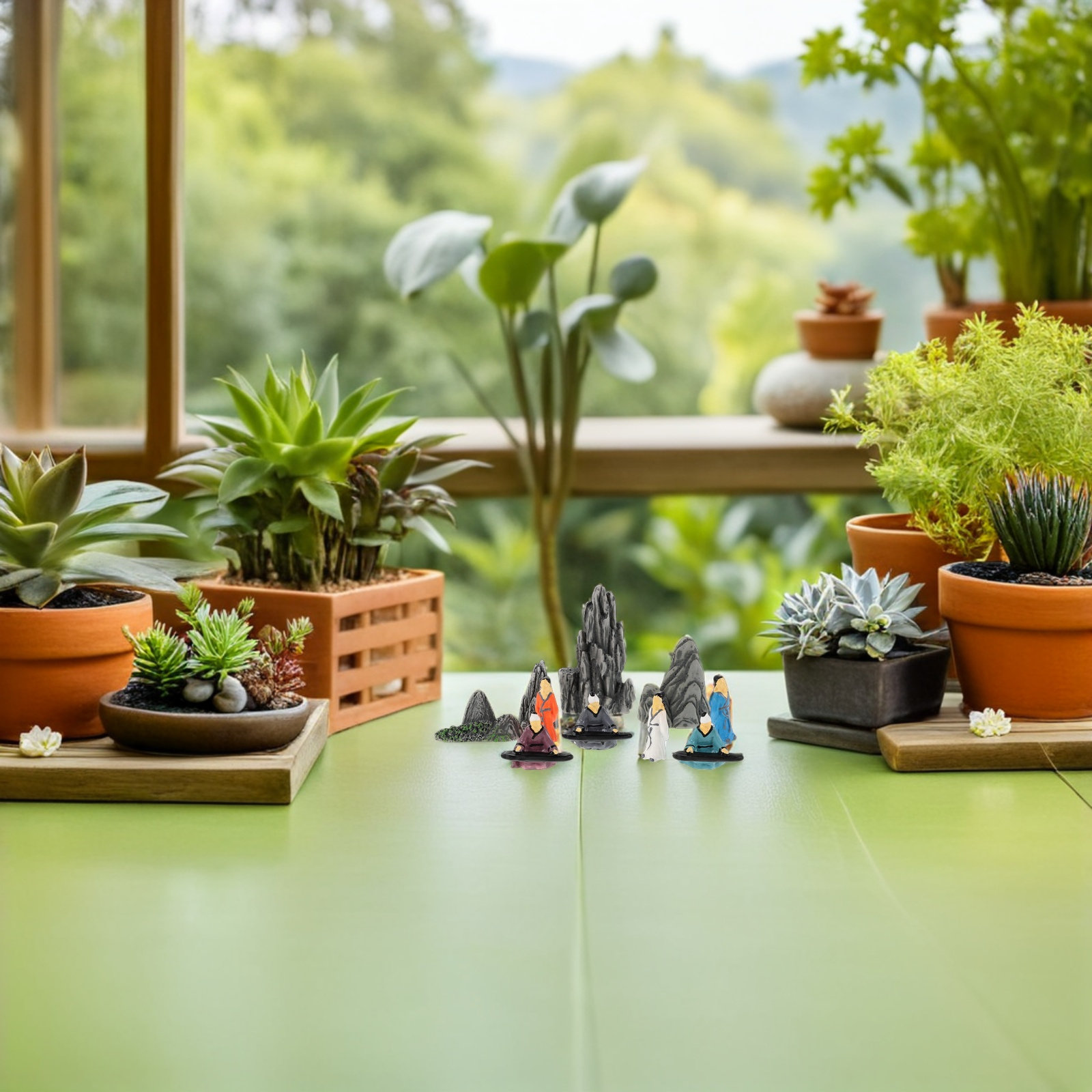 10Pcs Small Resin Chinese Mini - Bonsai Garden Landscape Design บทวิจารณ์และราคา