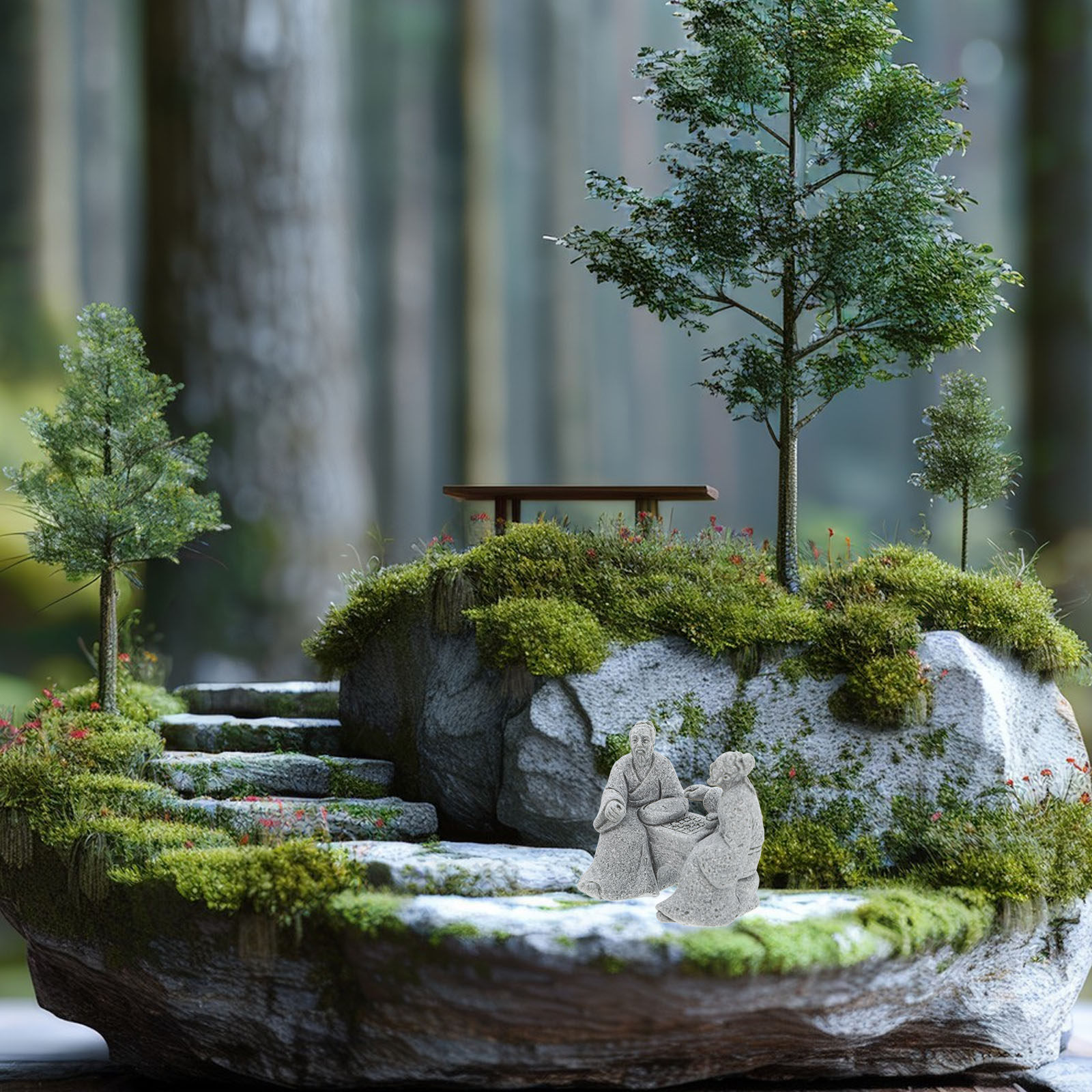 2Pcs Realistic Micro Landscape - Mini Bonsai Zen Garden บทวิจารณ์และราคา