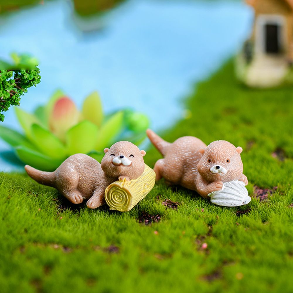 Otters Figurine Mini Home Deco - Bonsai Garden Gift บทวิจารณ์และราคา