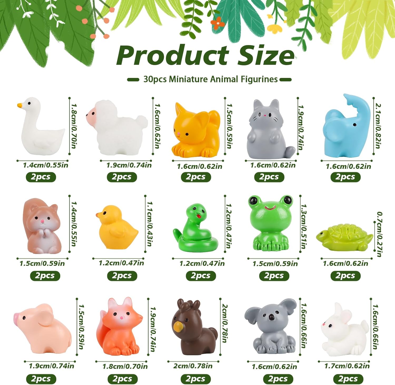 30PCS Mini Resin Animal Figure - Bonsai Garden Images บทวิจารณ์และราคา