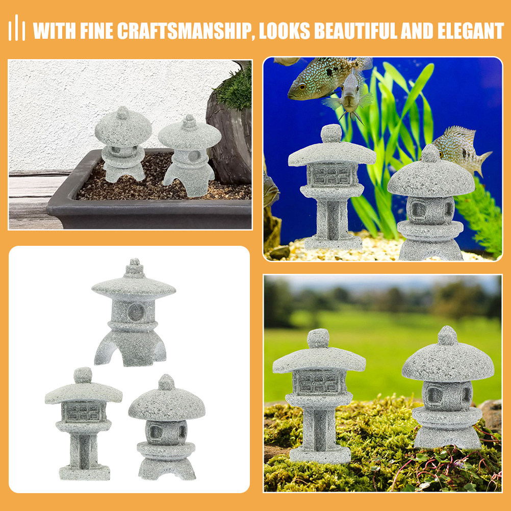 6Pcs Sandstone Pavilion Decor  - Mini Bonsai Zen Garden บทวิจารณ์และราคา