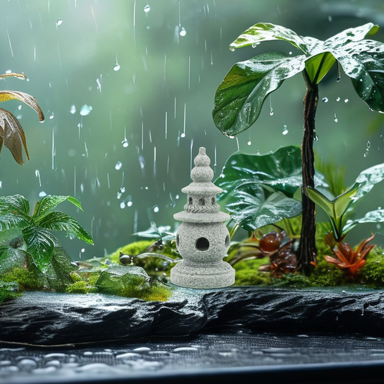 Sandstone Mini Pagoda Ornament - Bonsai Garden Design บทวิจารณ์และราคา