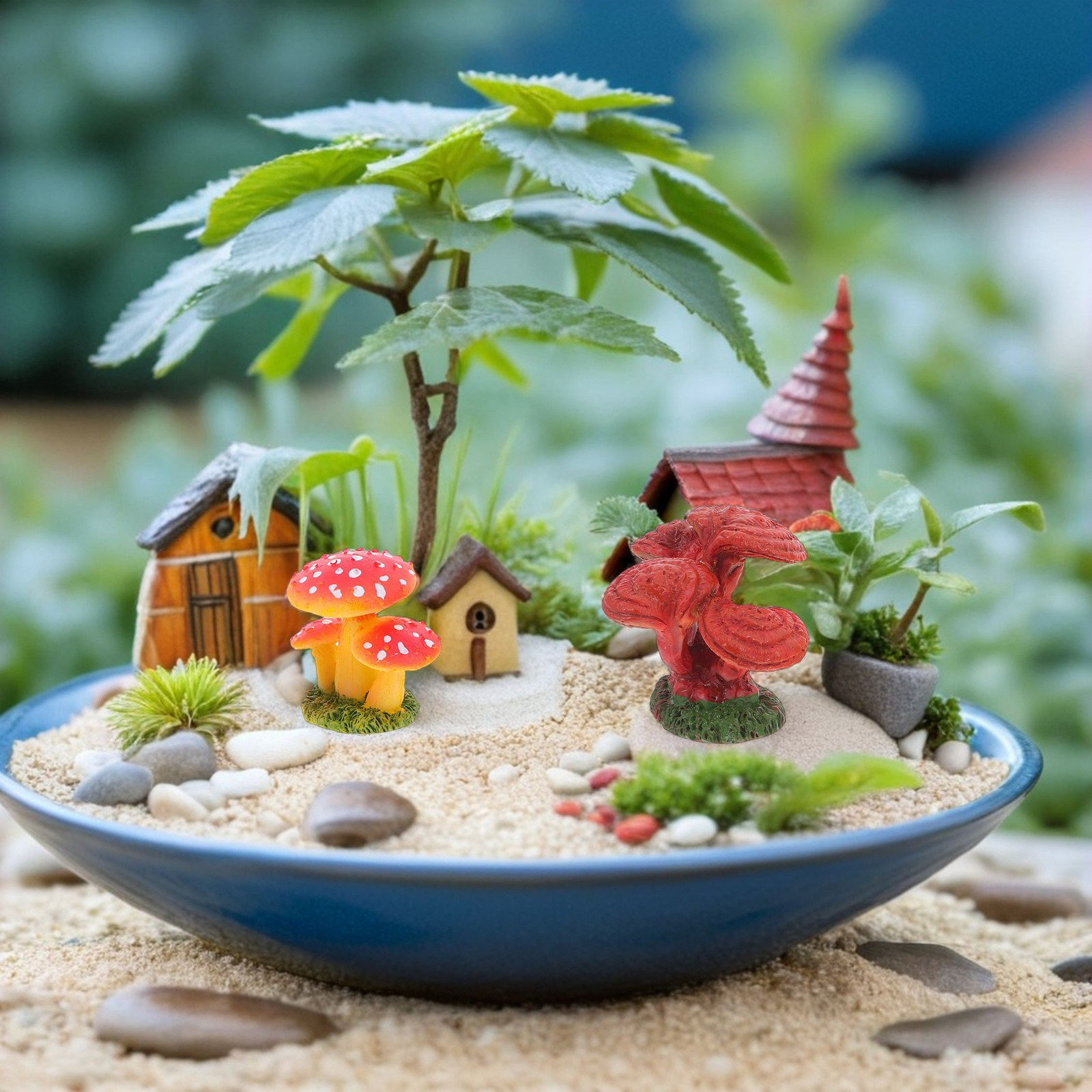 4Pcs Artificial Mini Mushrooms - Bonsai Garden Landscape Design บทวิจารณ์และราคา