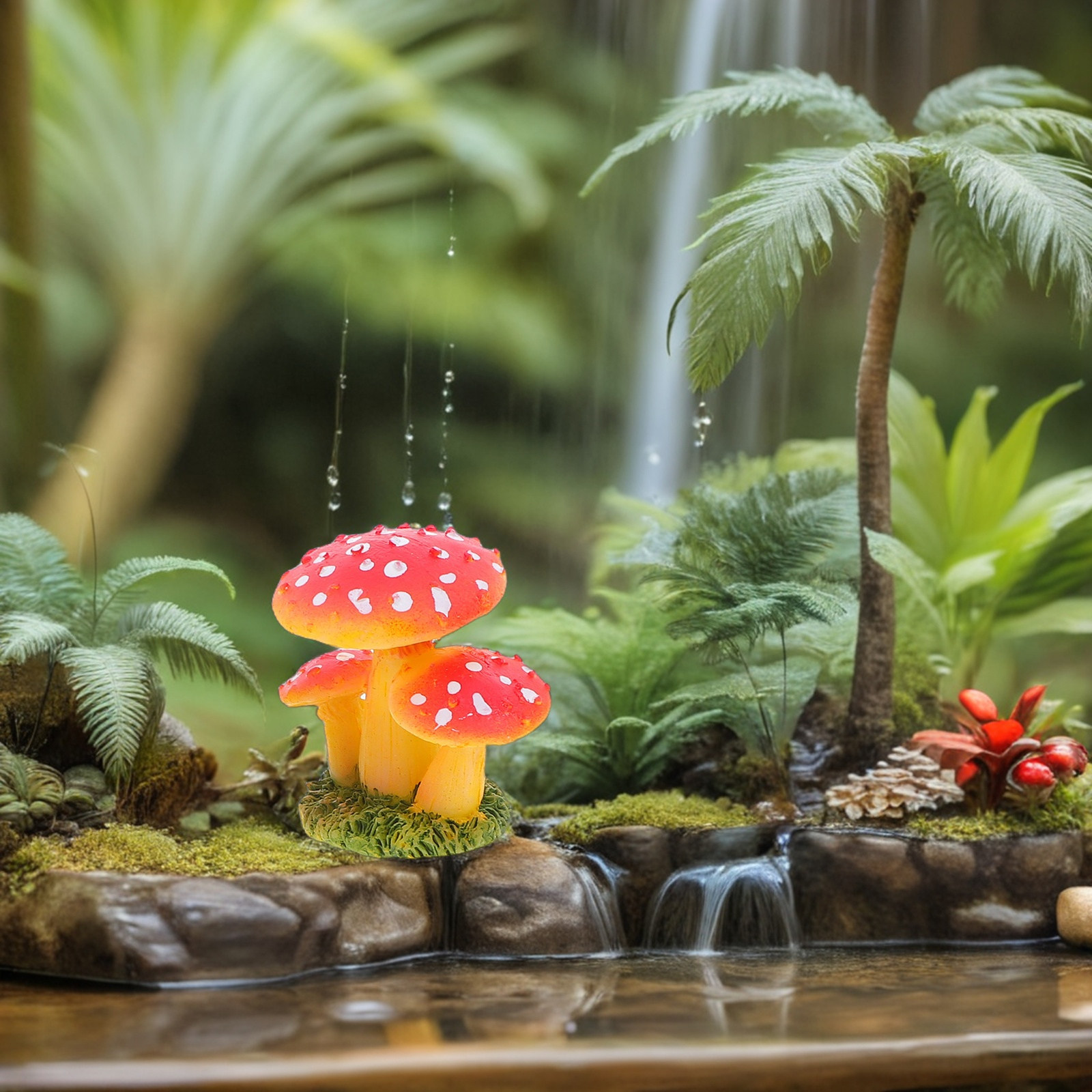 4Pcs Artificial Mini Mushrooms - Bonsai Garden Landscape Design บทวิจารณ์และราคา