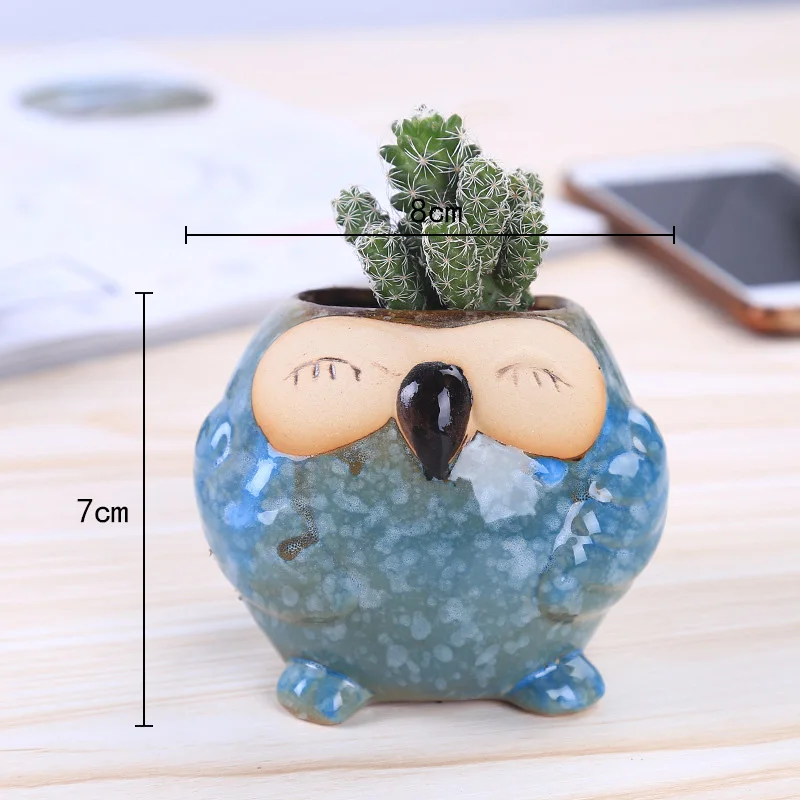 Mini Ceramic Owl Succulent Pla - Bonsai Garden Gift บทวิจารณ์และราคา