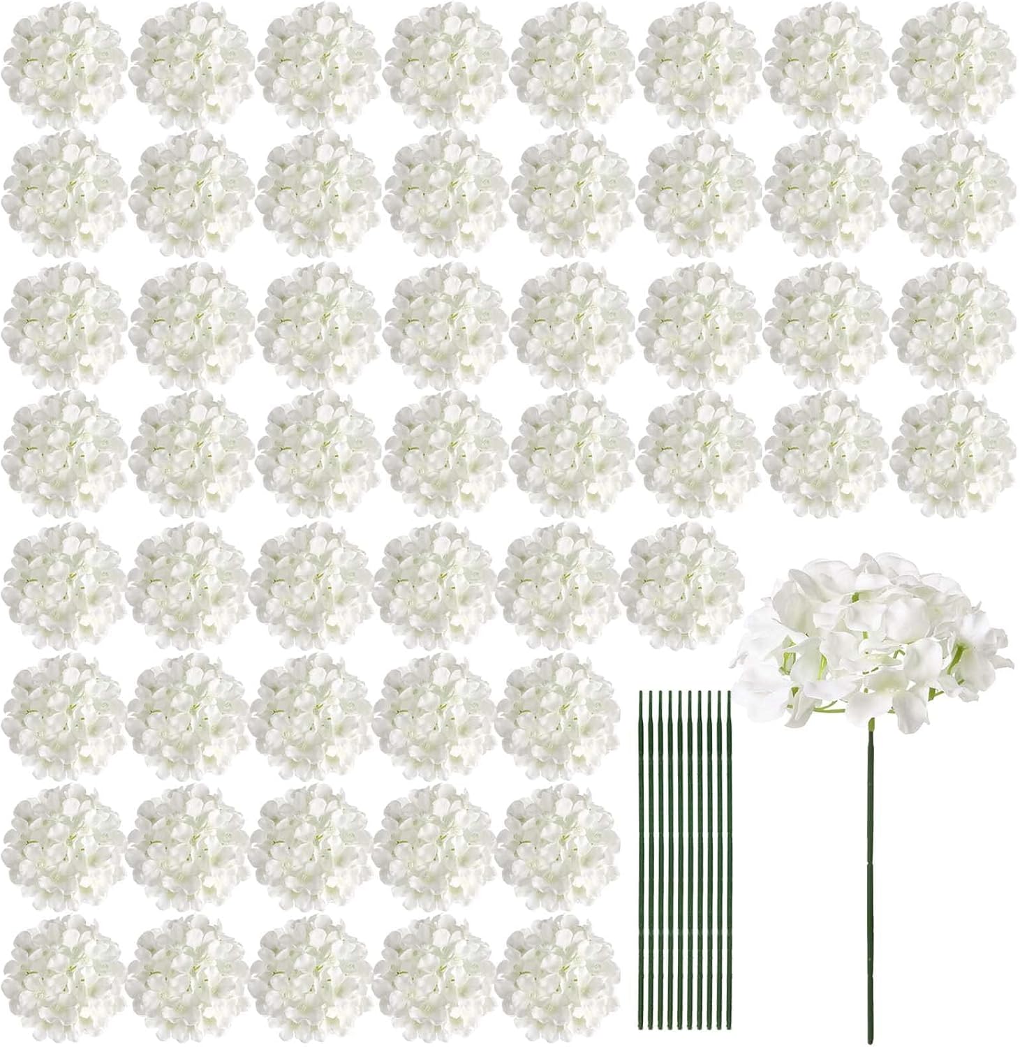 64 PCS Silk Hydrangea Flowers  - Bonsai Garden Images บทวิจารณ์และราคา